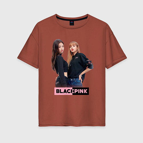 Женская футболка оверсайз Blackpink kpop / Кирпичный – фото 1