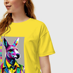 Футболка оверсайз женская Kangaroo - Australia - pop art, цвет: желтый — фото 2