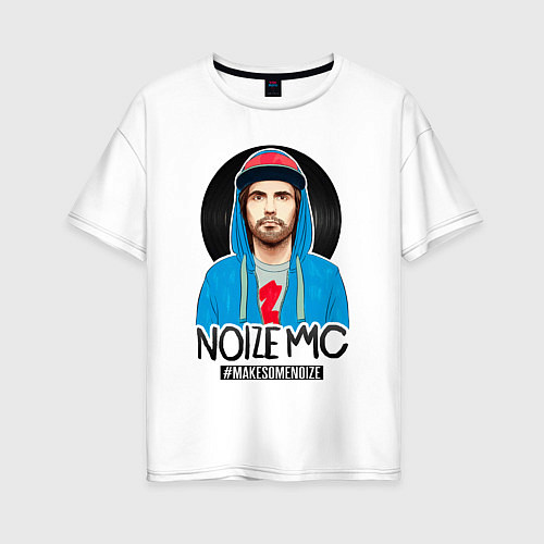 Женская футболка оверсайз Noize MC - makesomenoize / Белый – фото 1
