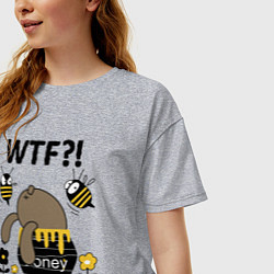 Футболка оверсайз женская Wtf?!, цвет: меланж — фото 2