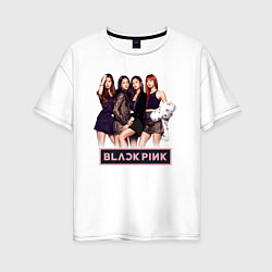 Футболка оверсайз женская Rose Blackpink kpop, цвет: белый