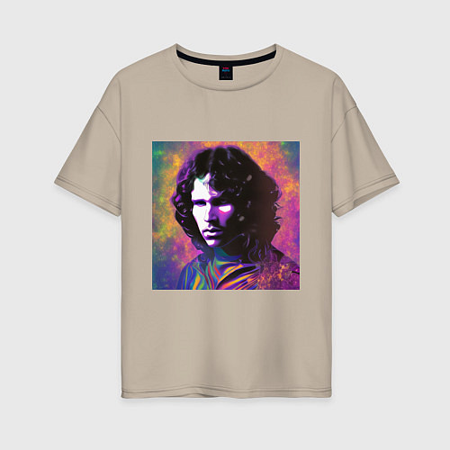 Женская футболка оверсайз Jim Morrison few color digital Art / Миндальный – фото 1