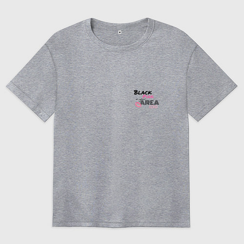 Женская футболка оверсайз Поцелуйчик Блэк Пинк in you area - мини / Меланж – фото 1