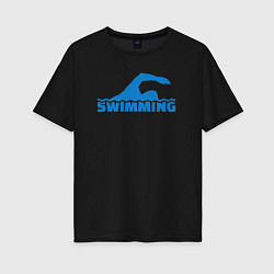 Женская футболка оверсайз Swimming sport