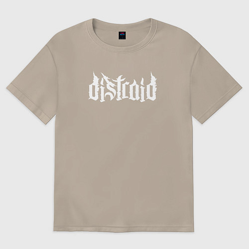 Женская футболка оверсайз Логотип Distraid / Миндальный – фото 1