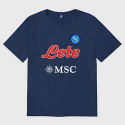 Футболка оверсайз женская Хвича Кварацхелия ФК Наполи форма домашняя, цвет: тёмно-синий