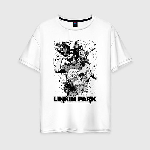 Женская футболка оверсайз Linkin Park all / Белый – фото 1