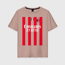 Женская футболка оверсайз ФК Милан форма 2223 домашняя