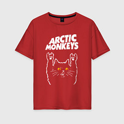 Женская футболка оверсайз Arctic Monkeys rock cat