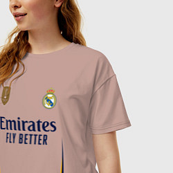 Футболка оверсайз женская Лука Модрич ФК Реал Мадрид форма 2324 домашняя, цвет: пыльно-розовый — фото 2