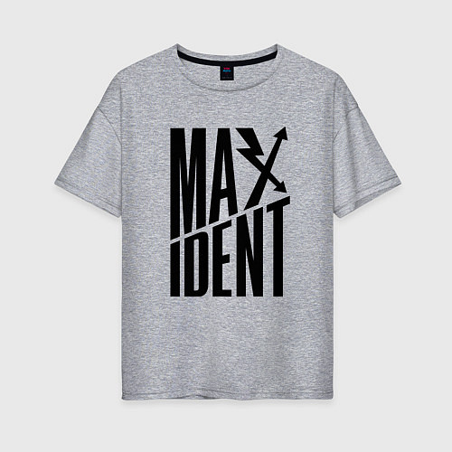 Женская футболка оверсайз Maxident - black - stray kids / Меланж – фото 1