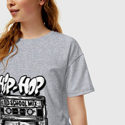 Футболка оверсайз женская Hip hop oldschool, цвет: меланж — фото 2