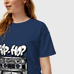 Футболка оверсайз женская Hip hop oldschool, цвет: тёмно-синий — фото 2