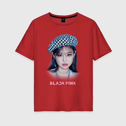 Женская футболка оверсайз Jennie Blackpink / Красный – фото 1