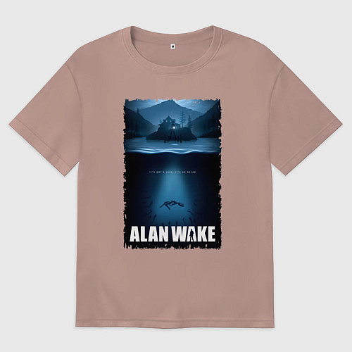 Женская футболка оверсайз История Алана Вейка / Пыльно-розовый – фото 1