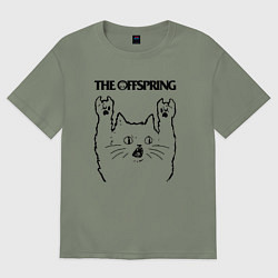 Футболка оверсайз женская The Offspring - rock cat, цвет: авокадо
