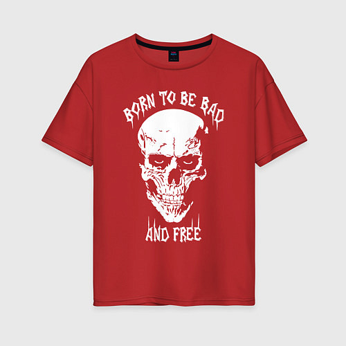 Женская футболка оверсайз Born to be free / Красный – фото 1
