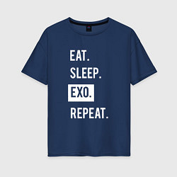 Женская футболка оверсайз Eat Sleep EXO Repeat