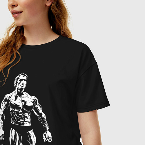 Женская футболка оверсайз Arnold conquer / Черный – фото 3