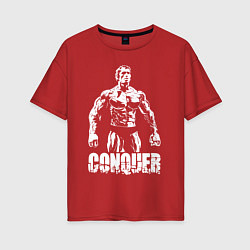 Футболка оверсайз женская Arnold conquer, цвет: красный