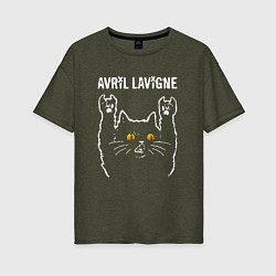 Женская футболка оверсайз Avril Lavigne rock cat