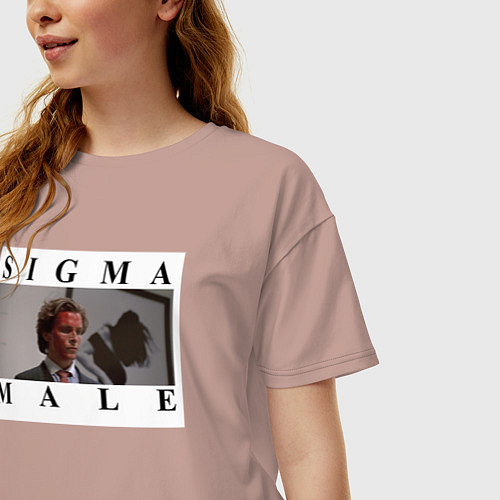 Женская футболка оверсайз Sigma Male / Пыльно-розовый – фото 3