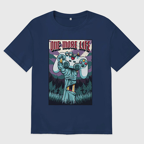 Женская футболка оверсайз One more life / Тёмно-синий – фото 1
