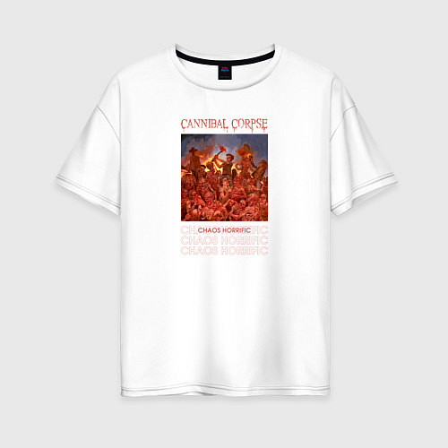 Женская футболка оверсайз Cannibal Corpse Хаос / Белый – фото 1