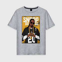 Женская футболка оверсайз Snoop dogg с цепями