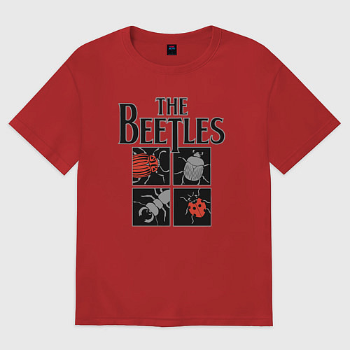 Женская футболка оверсайз Beetles / Красный – фото 1