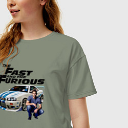 Футболка оверсайз женская Брайан ОКоннер Nissan Skyline R34, цвет: авокадо — фото 2