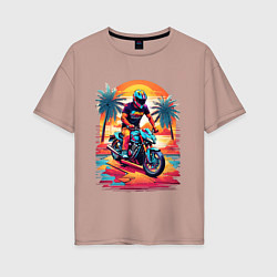 Женская футболка оверсайз Байкер в Майями