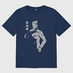 Футболка оверсайз женская Гето Сугуру студент, цвет: тёмно-синий