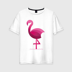 Женская футболка оверсайз Фламинго минималистичный