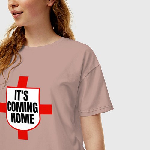 Женская футболка оверсайз England coming home / Пыльно-розовый – фото 3