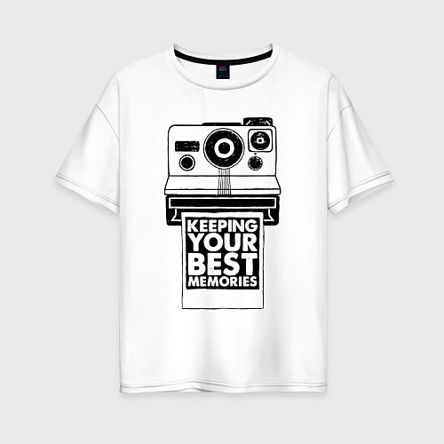 Женская футболка оверсайз Polaroid best memories / Белый – фото 1