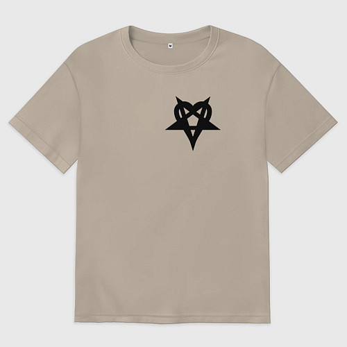 Женская футболка оверсайз Vamp / Миндальный – фото 1