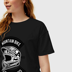 Футболка оверсайз женская Mountain bike helmet, цвет: черный — фото 2