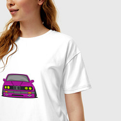 Футболка оверсайз женская Низкая bmw e30 drift stance, цвет: белый — фото 2