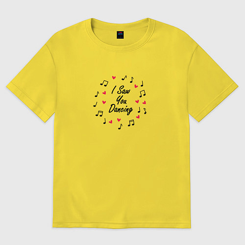 Женская футболка оверсайз I saw you dancing / Желтый – фото 1