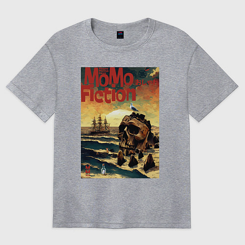 Женская футболка оверсайз MoMo - Skull Rock / Меланж – фото 1