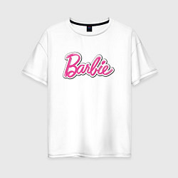 Женская футболка оверсайз Barbie title