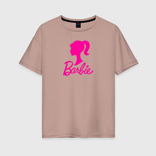 Женская футболка оверсайз Розовый логотип Барби / Пыльно-розовый – фото 1