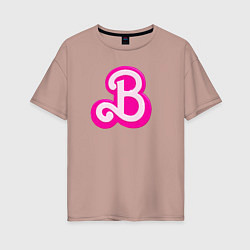 Футболка оверсайз женская Б - значит Барби, цвет: пыльно-розовый