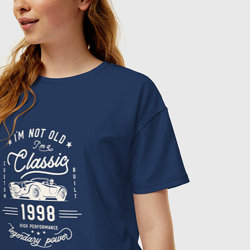 Женская футболка оверсайз Я классический 1998 / Тёмно-синий – фото 3