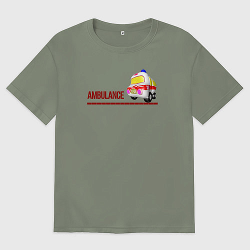 Женская футболка оверсайз Машинка 03 / Авокадо – фото 1