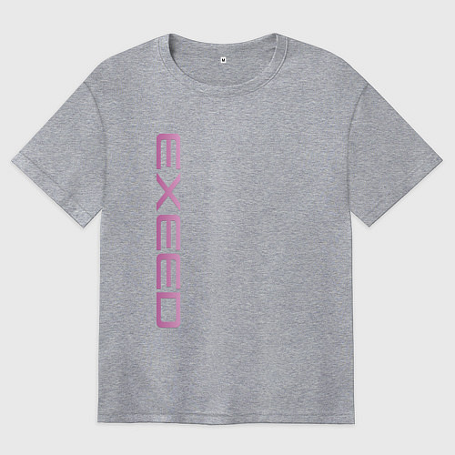 Женская футболка оверсайз Exeed pink logo / Меланж – фото 1