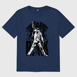 Футболка оверсайз женская Queen rock you, цвет: тёмно-синий