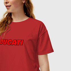 Футболка оверсайз женская Ducati - красный градиент, цвет: красный — фото 2