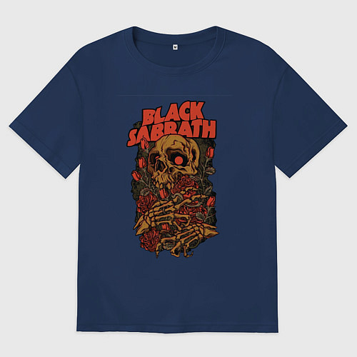 Женская футболка оверсайз Черный саббат / Тёмно-синий – фото 1